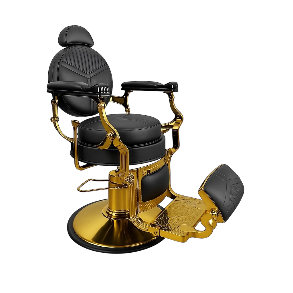 Aura Black & Gold Barber Chair