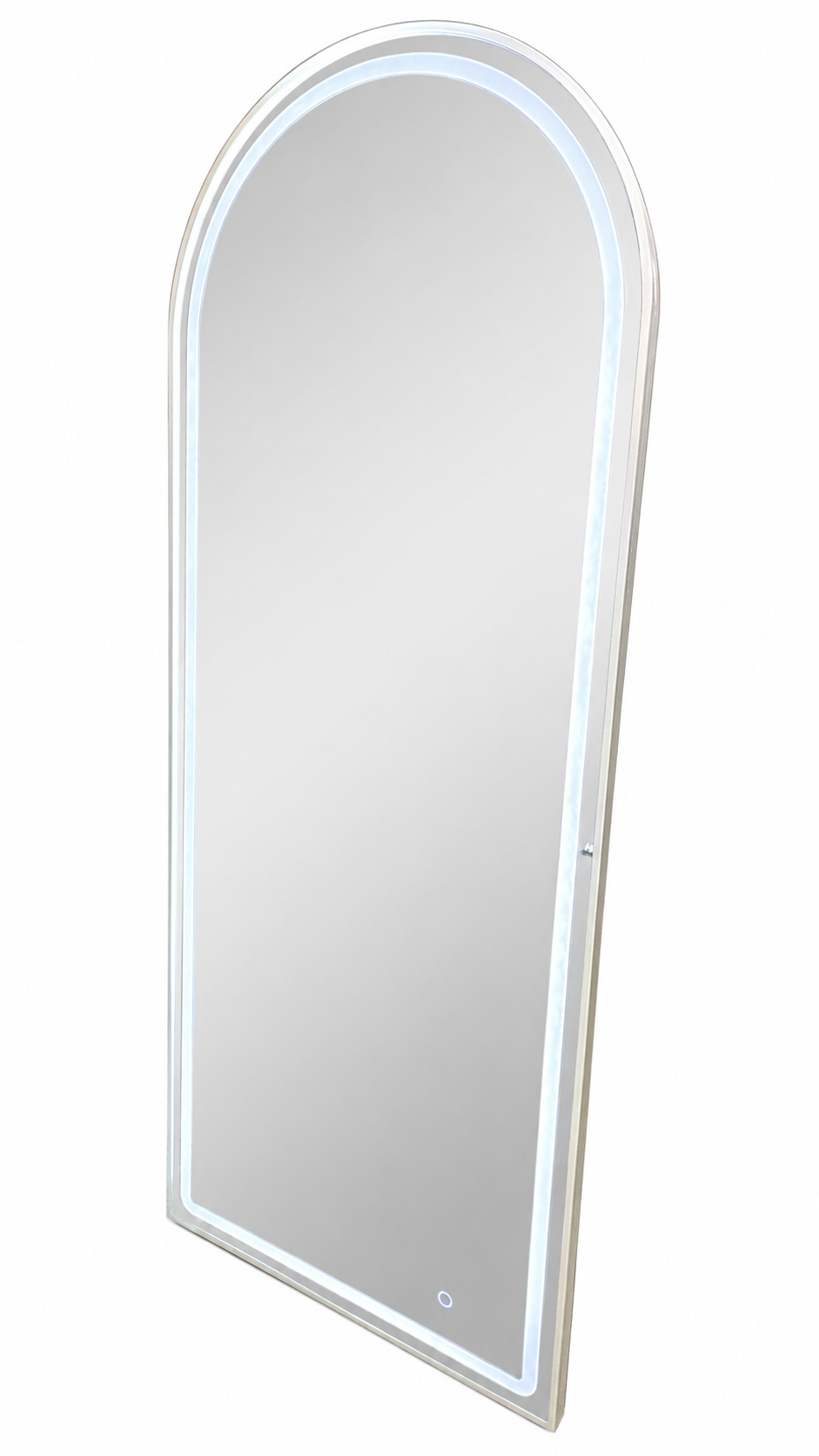 Modern Salon Furniture Arched Front Lit LED Salon/ Barber Aluminium frame Mirror – Premium Glass, 2 cm Aluminum Frame, hi powered 3-Color Light