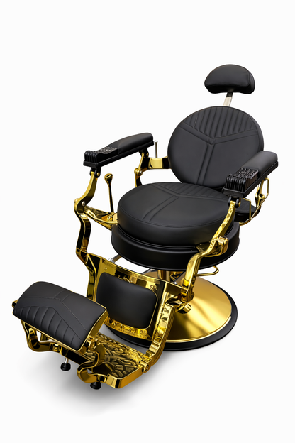 Aura Black & Gold Barber Chair