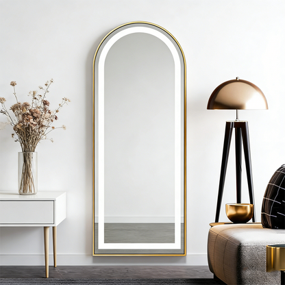 Led 3 colour Gold Arch Wall MIrror 