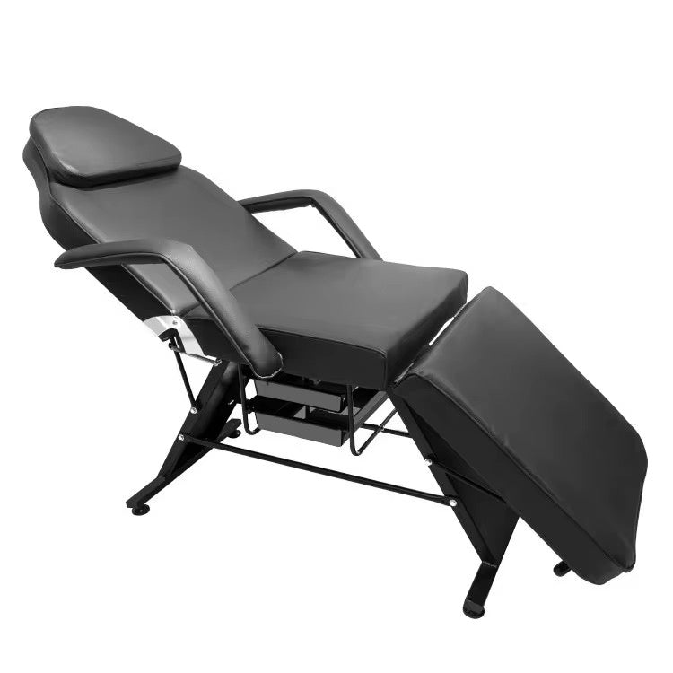 MSF Black Facial Bed Tattoo Chair Beauty Massage Chair With Two Drawers