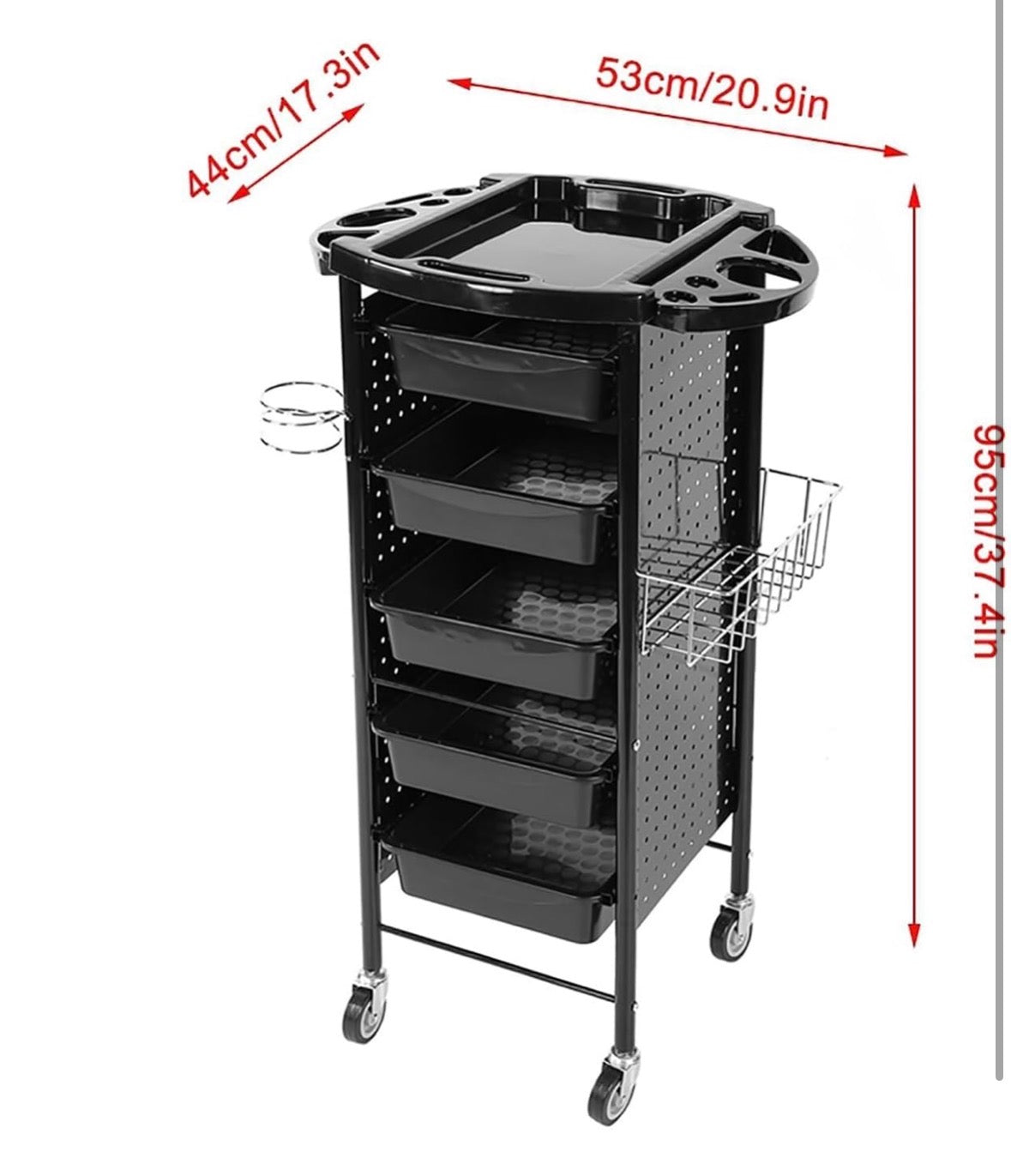 MSF Professional Salon Trolley Black