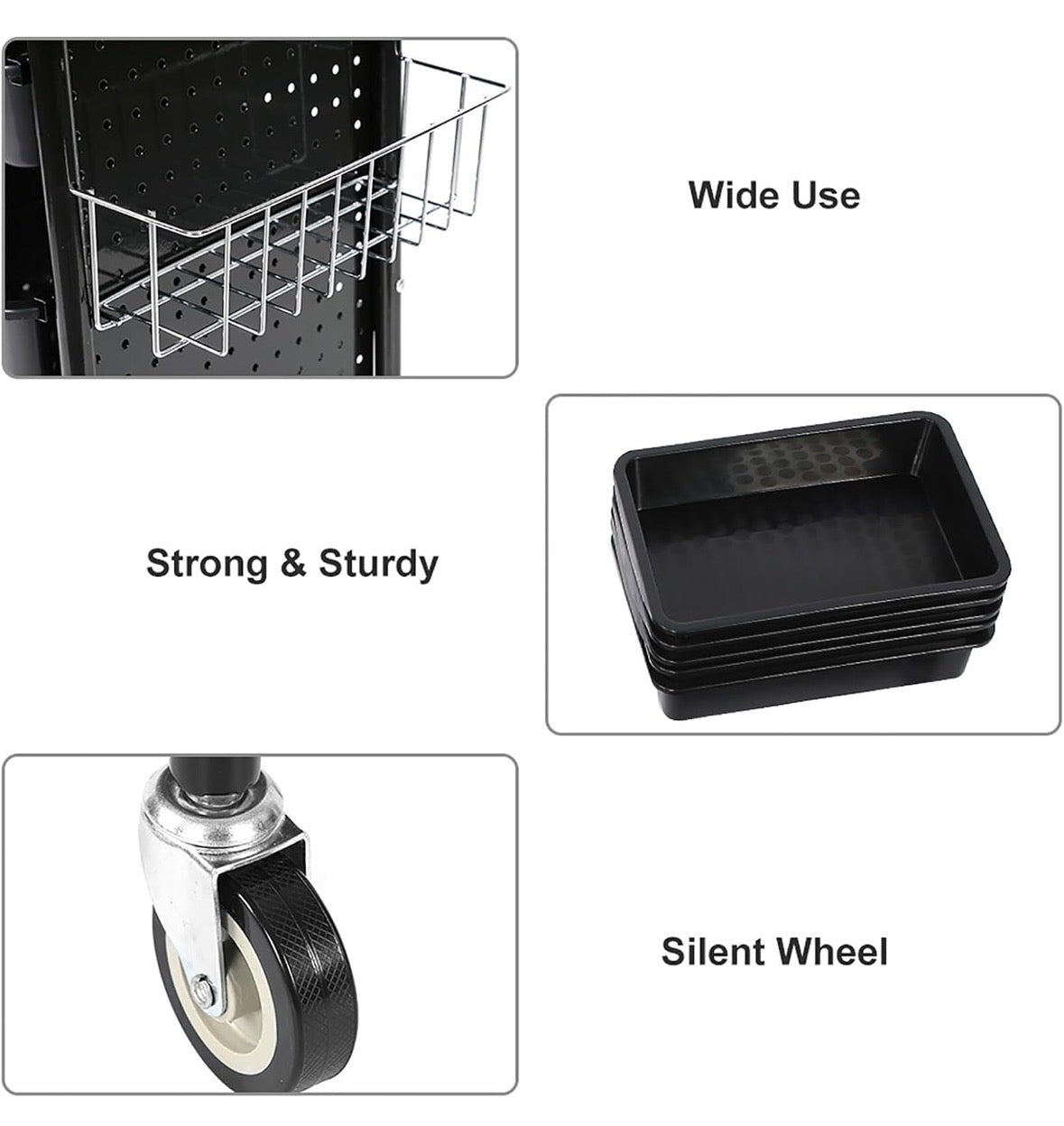 MSF Professional Salon Trolley Black