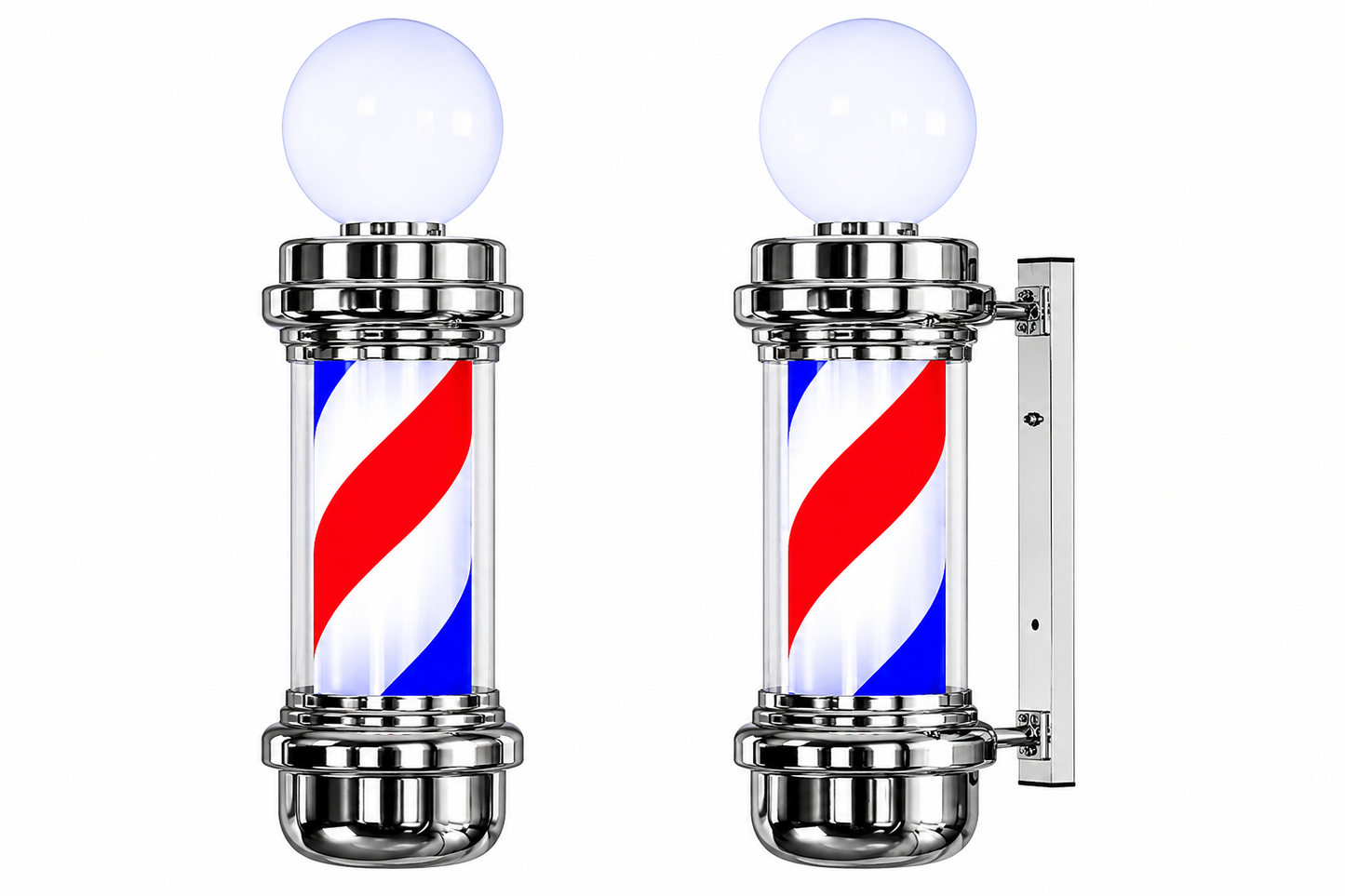MSF Barber Shop Pole Light Red White Blue Spinning Hair Salon Sign