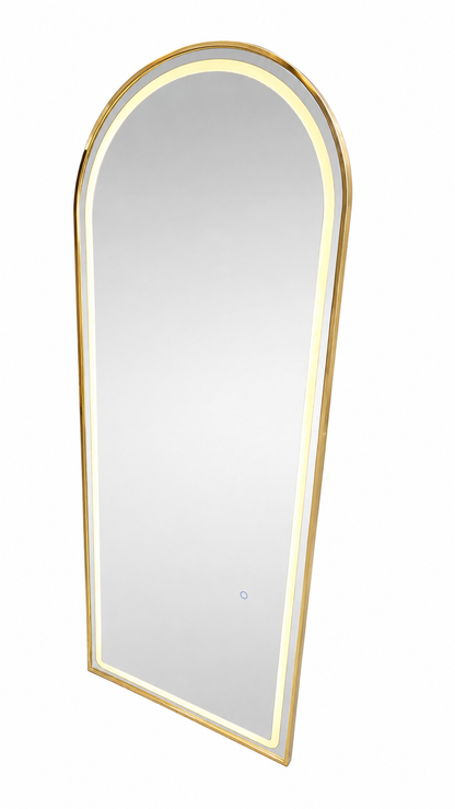 Led 3 colour Gold Arch Wall MIrror 