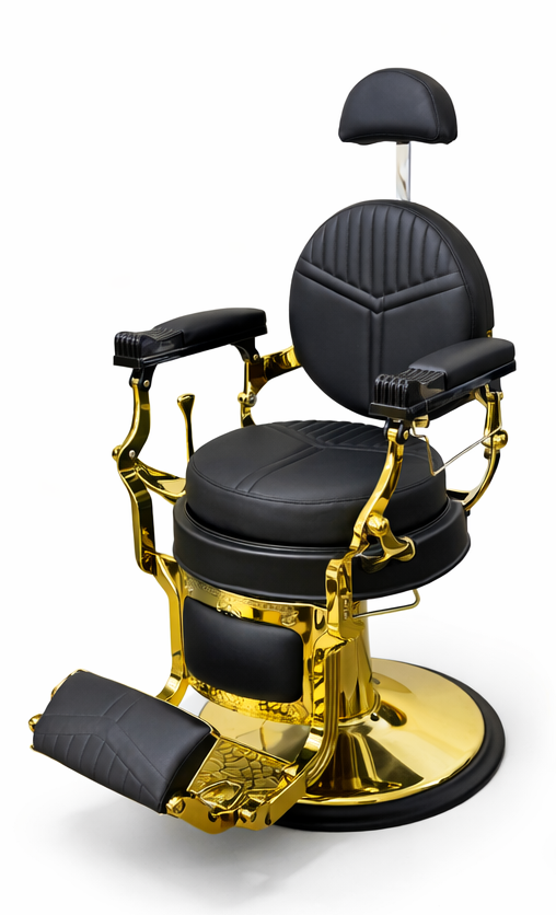 Aura Black & Gold Barber Chair