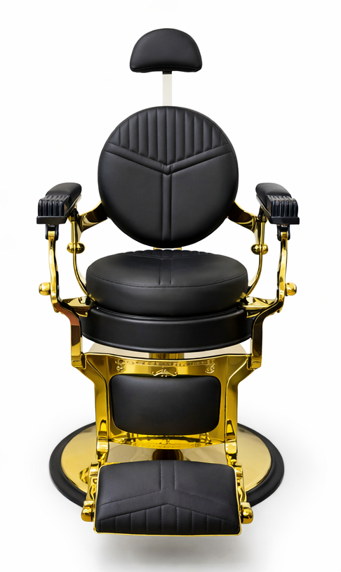 Aura Black & Gold Barber Chair